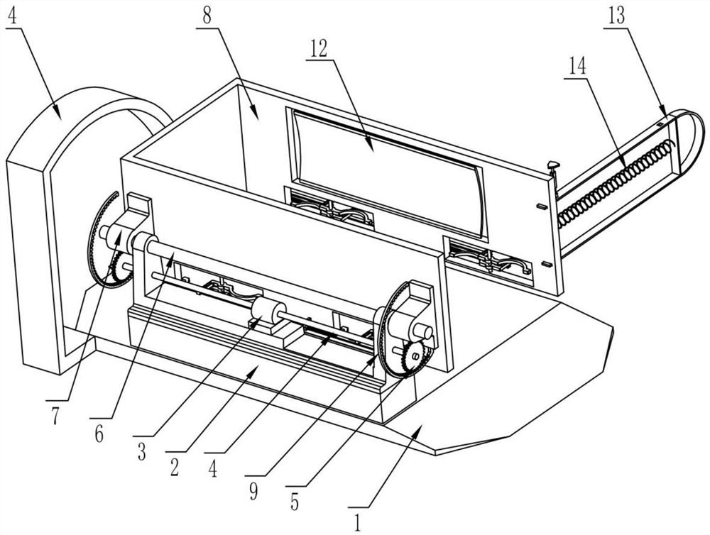 An auxiliary turning device for hoof trimming of cows used in animal husbandry