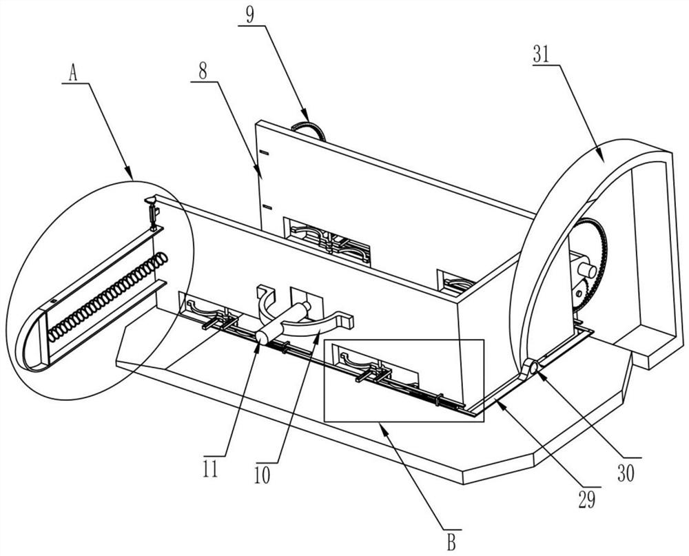 An auxiliary turning device for hoof trimming of cows used in animal husbandry