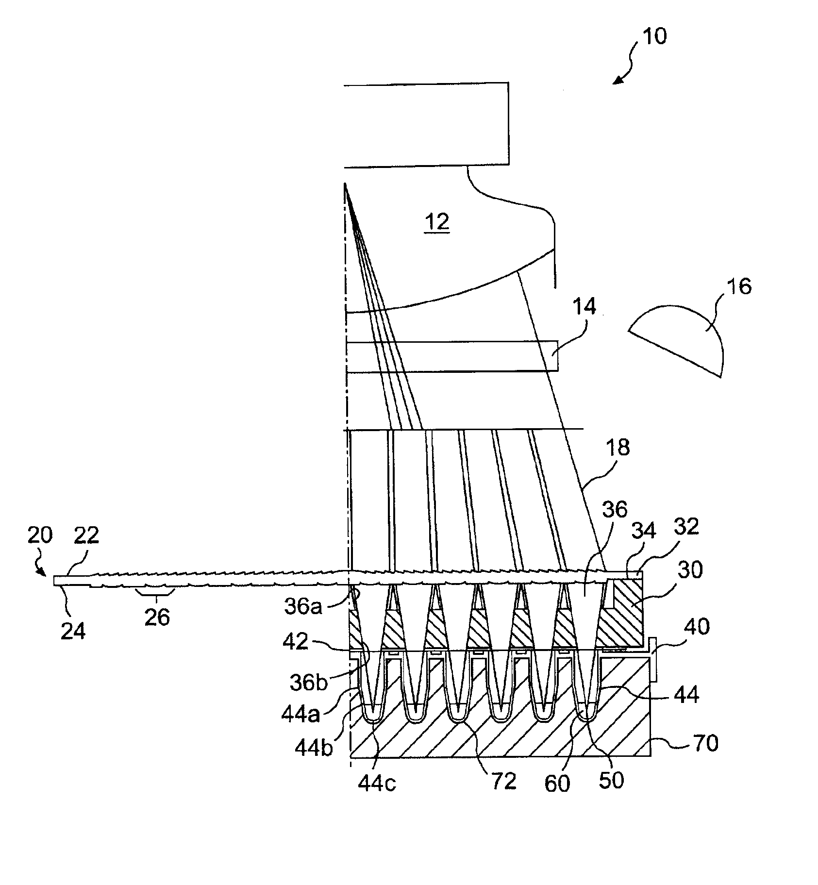 Lens assembly for biological testing