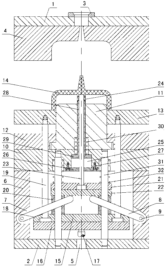 Ejection mechanism for internal inverted buckle in injection mould