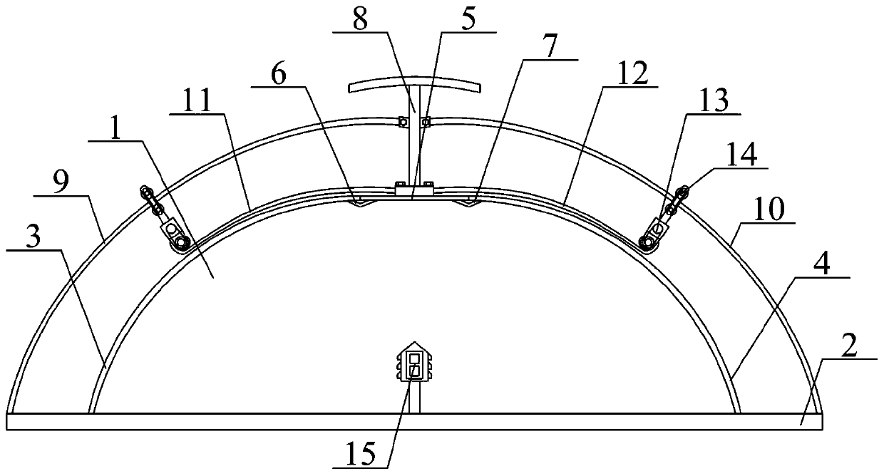 Multi-protection structure-based intelligent roller blind device for agricultural greenhouse