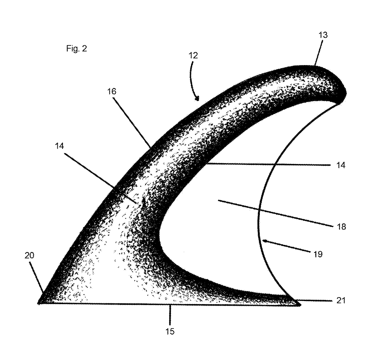 Biomimic design stabilizing fin or keel for surface planing or submerged watercraft