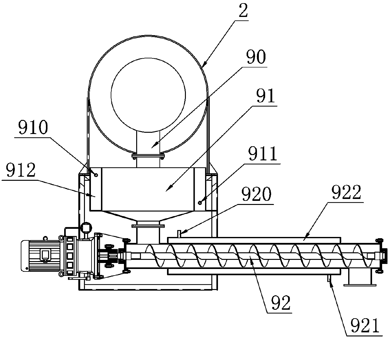 Continuous chemical solid waste anaerobic carbonizing furnace