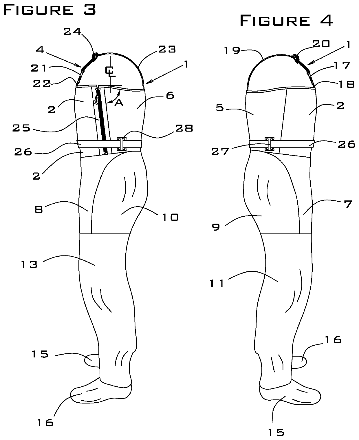 Women's zippered wader