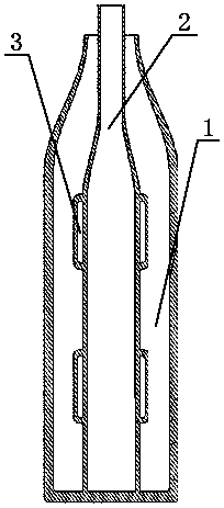 Inner and outer double-cavity bottle body with hierarchical visual effect