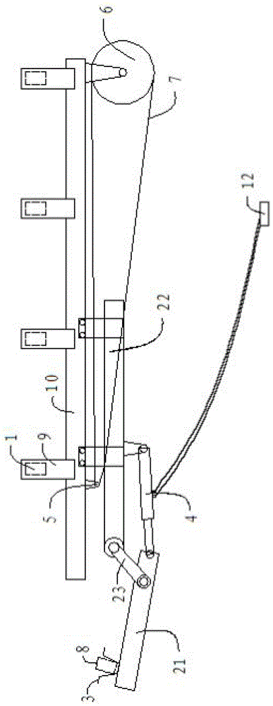 Front movement type hydraulic control lifting shed building device