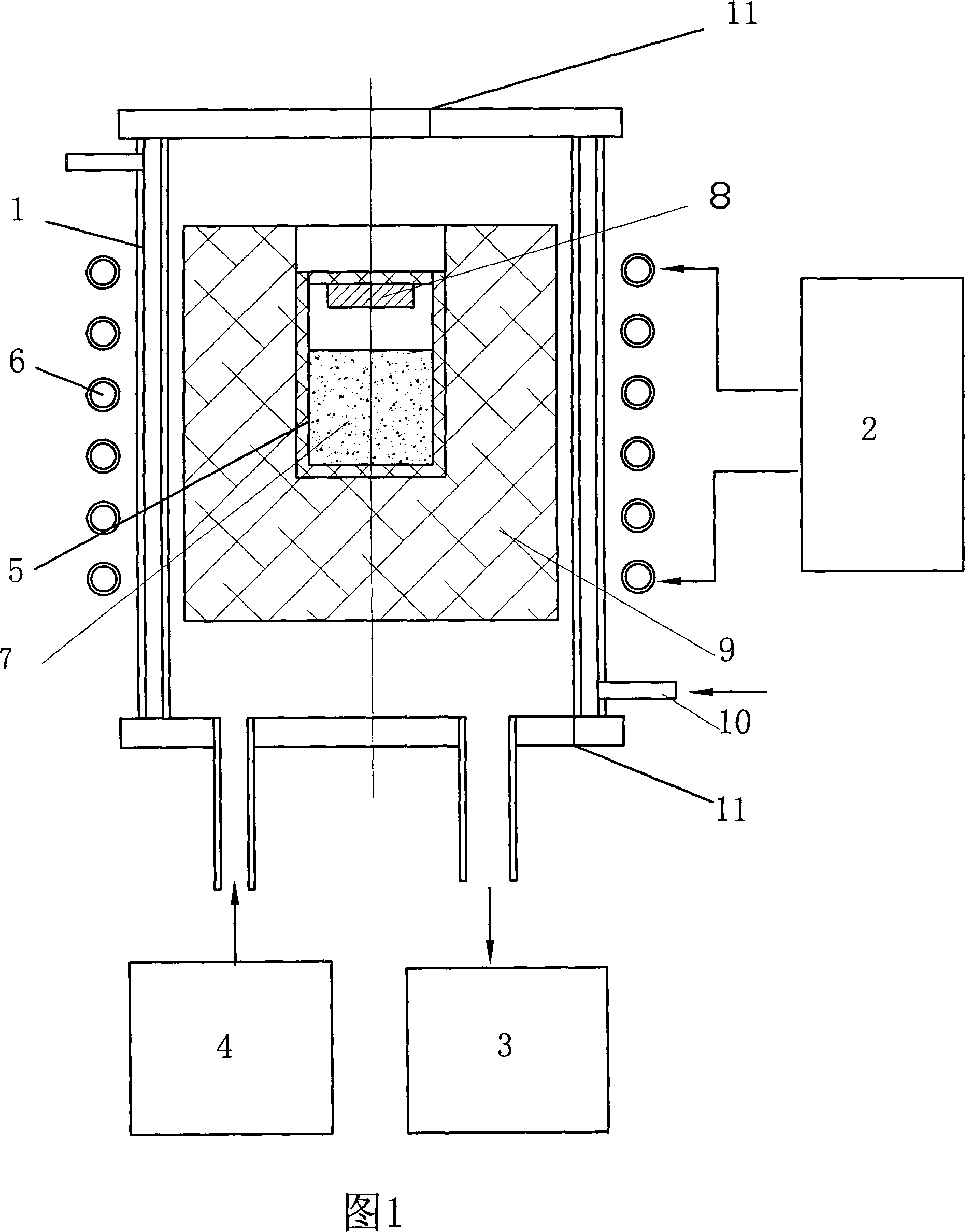 Device for single-crystal growth by physical gas phase transmission precipitation method