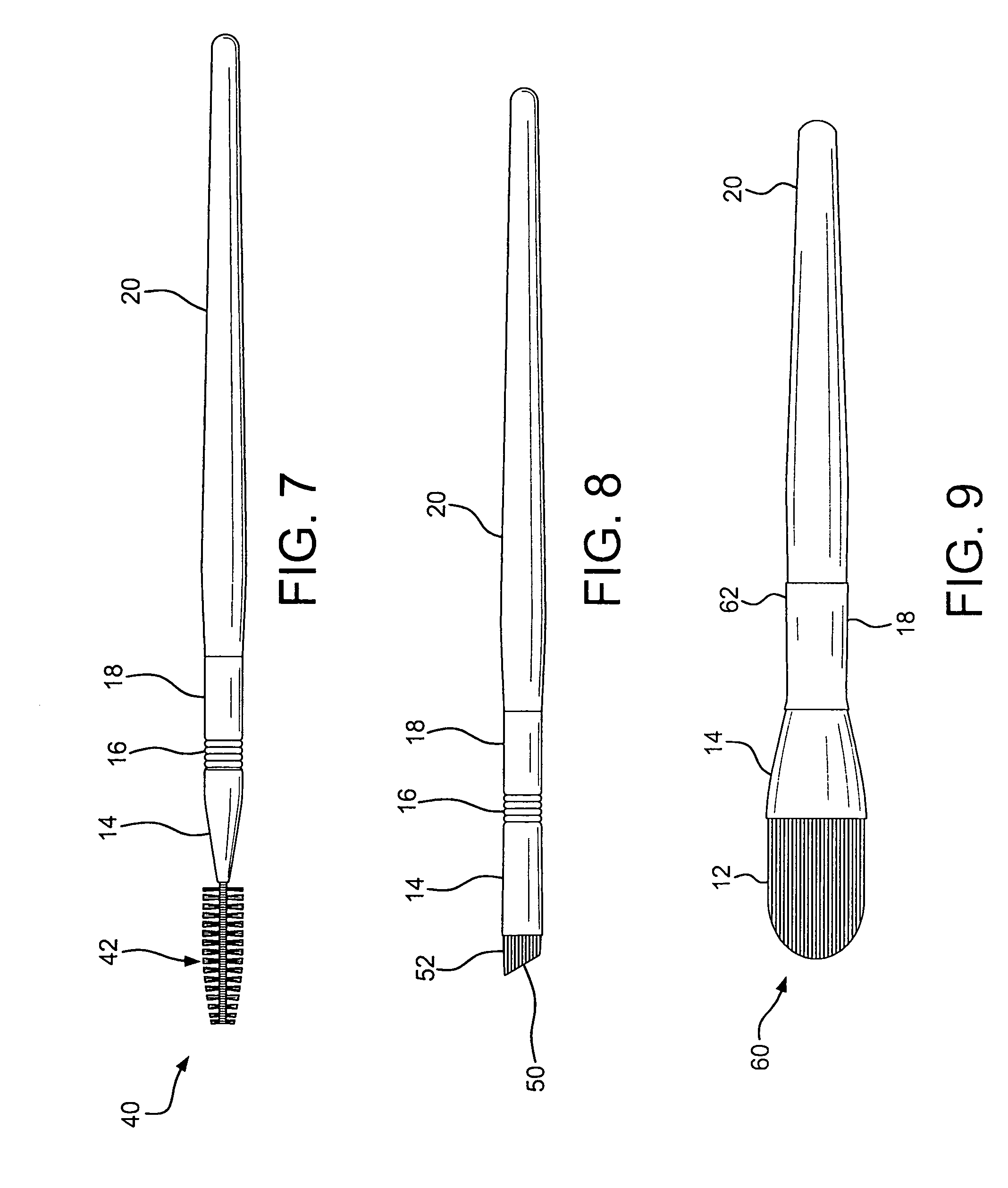 Flexible cosmetic brushes and/or applicators