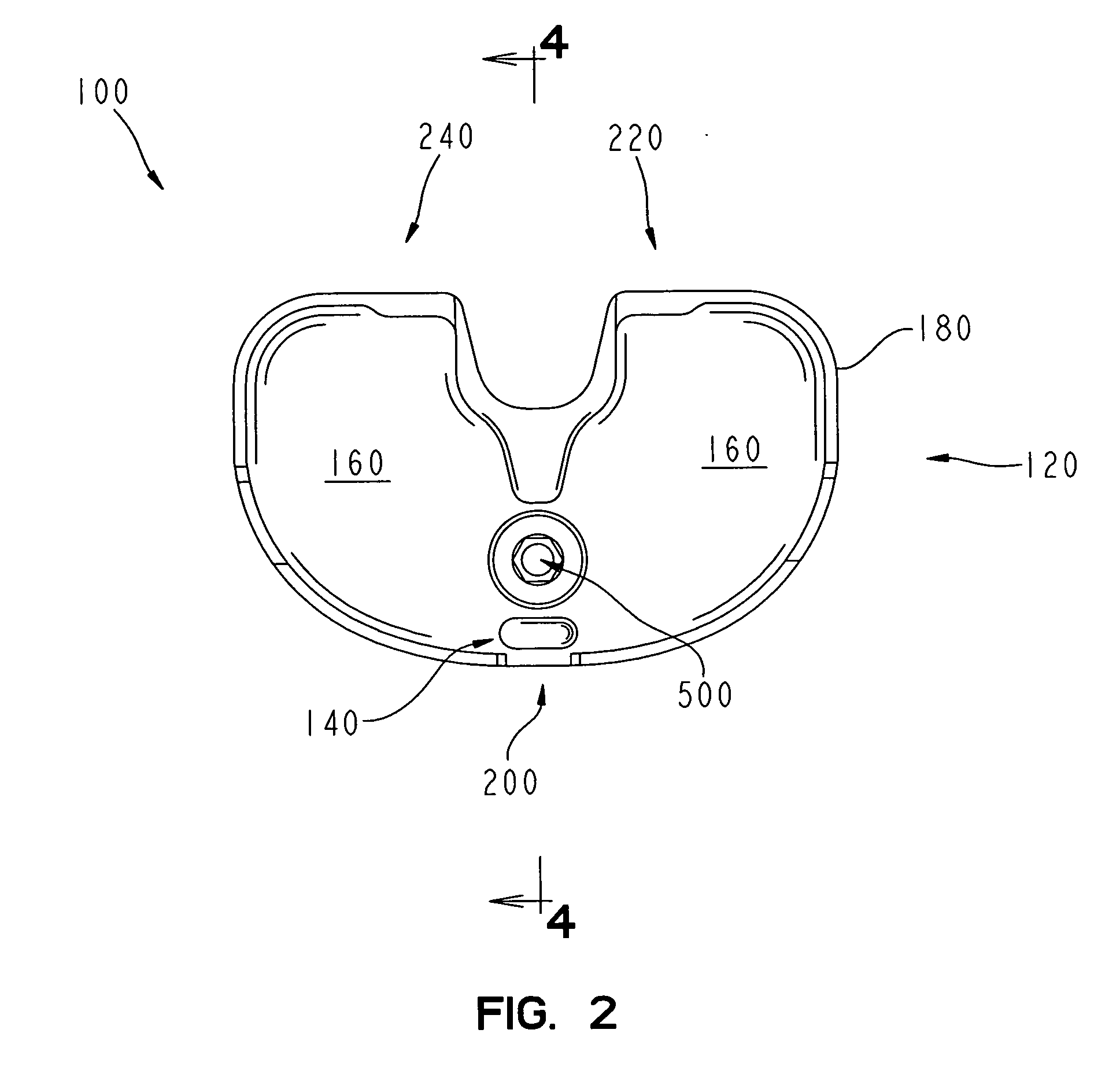 Tibial implant with a broad keel and a through post