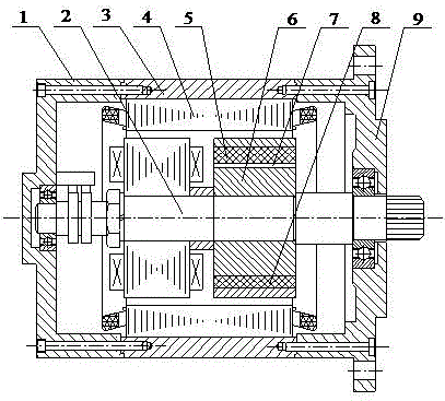 Electromagnetic hybrid type excitation driving motor with permanent magnet invisible magnetic poles and salient poles