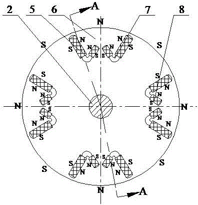 Electromagnetic hybrid type excitation driving motor with permanent magnet invisible magnetic poles and salient poles