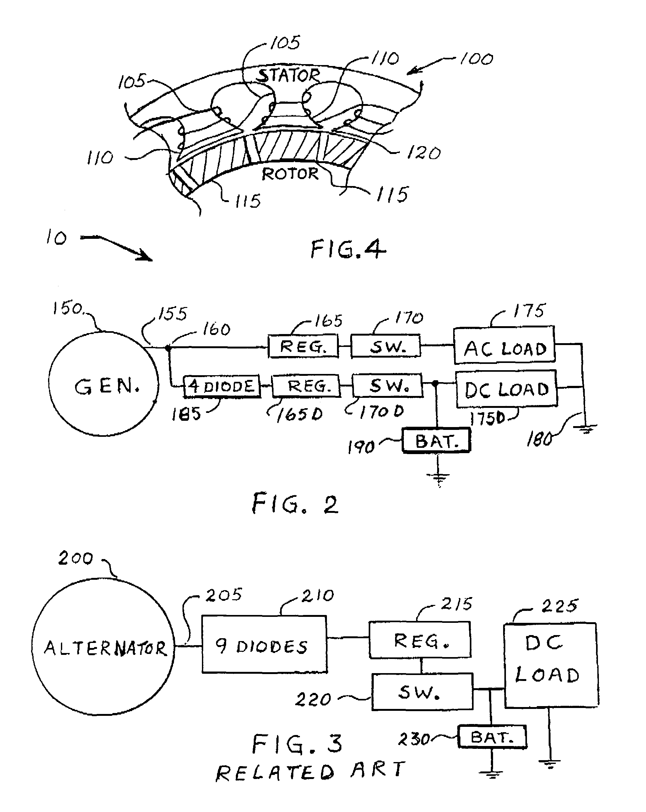 Generator with output options and low loss windings