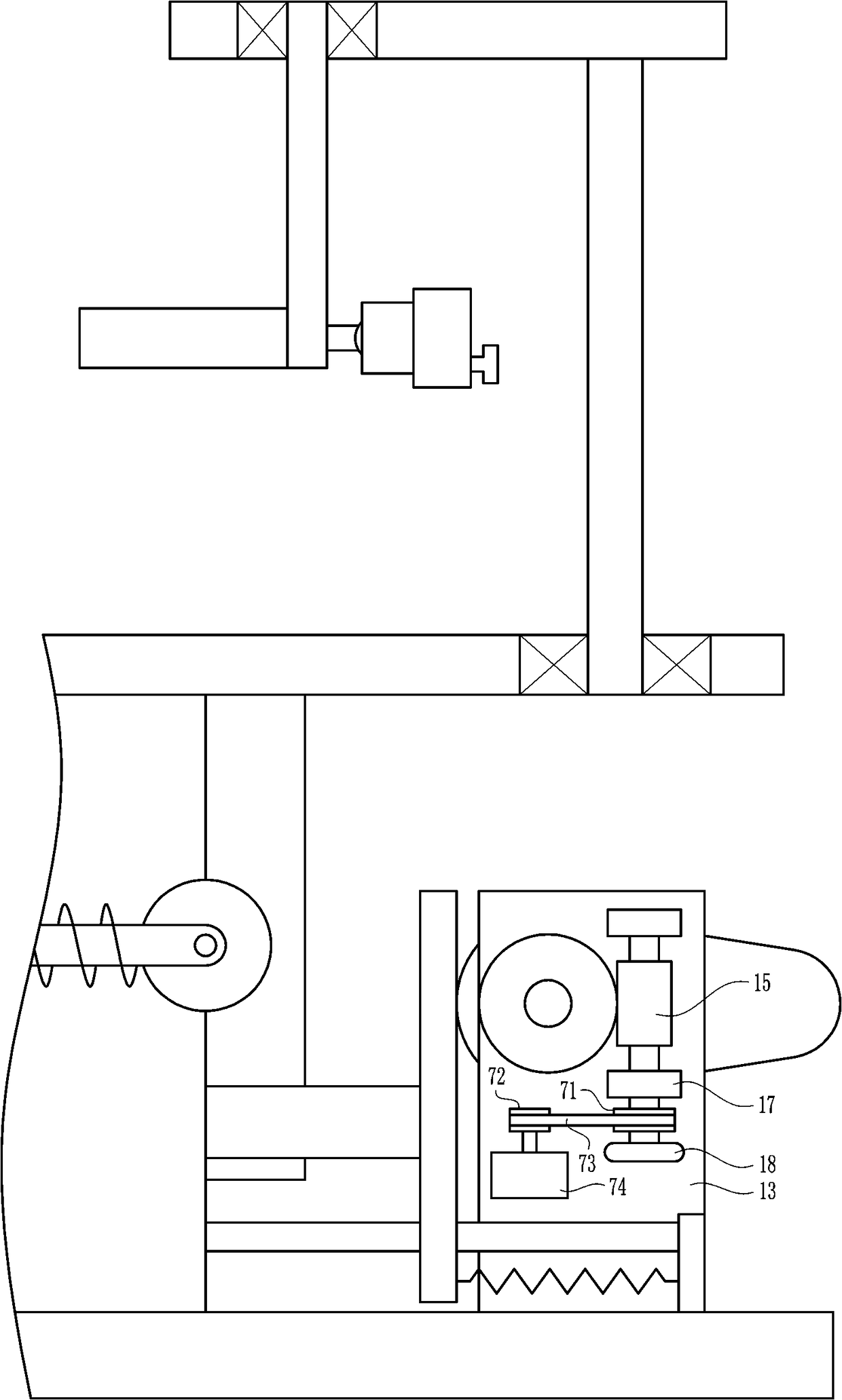 Convenient-to-adjust type inspection device for otorhinolaryngological department