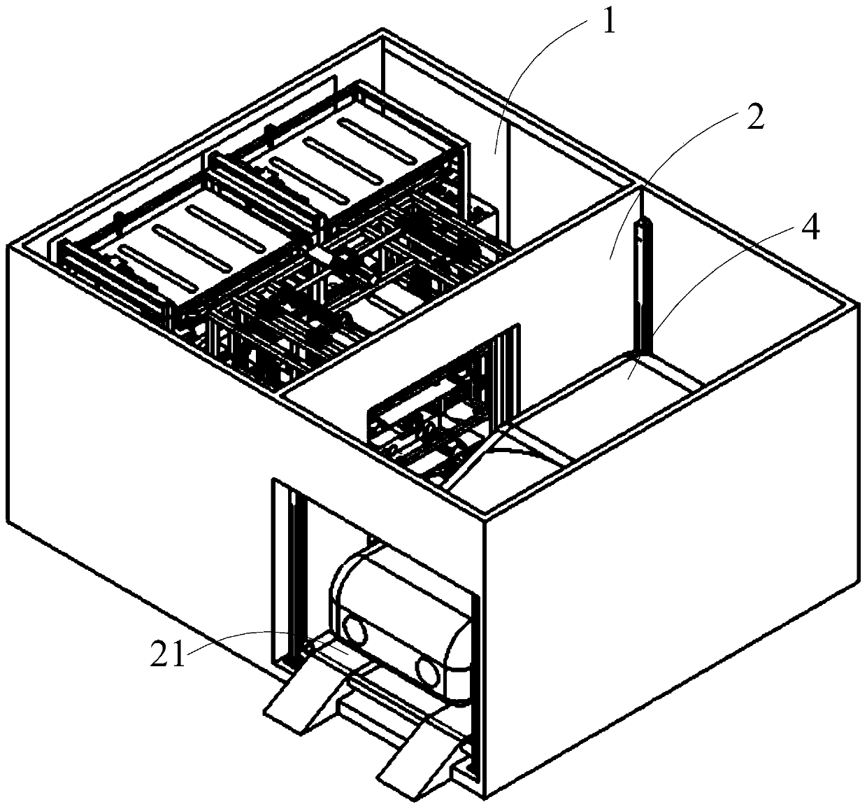 Expandable small-sized chassis type battery swap station applying transfer trolley