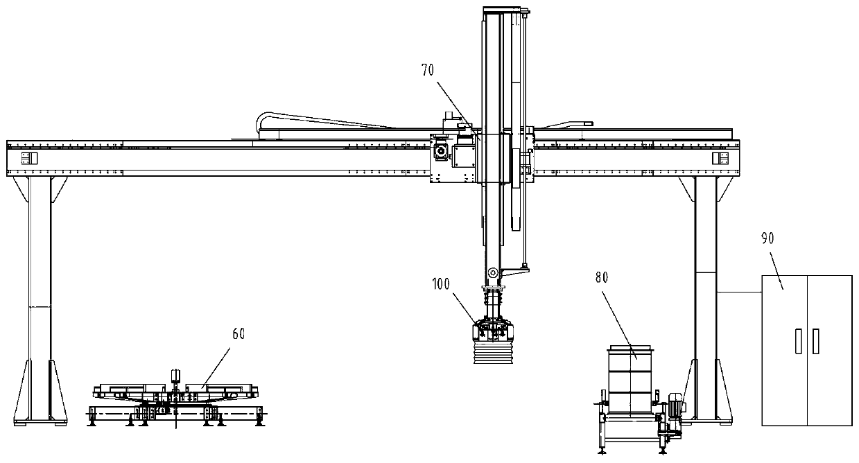 Round material mechanical grabbing system