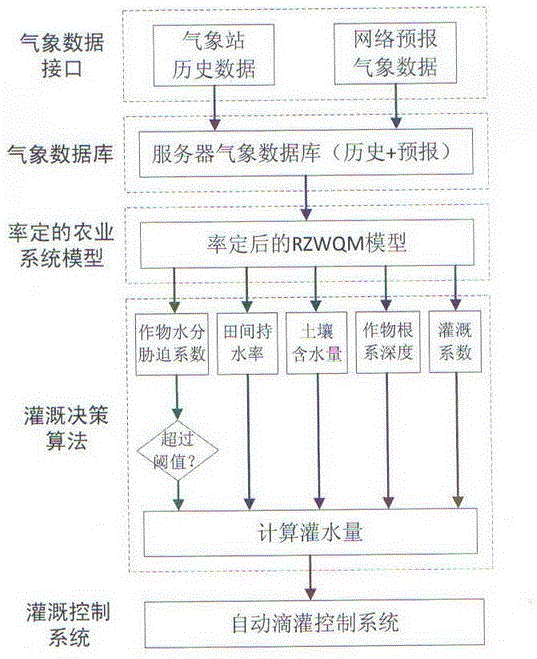 Irrigation decision-making system and method based on agricultural system model