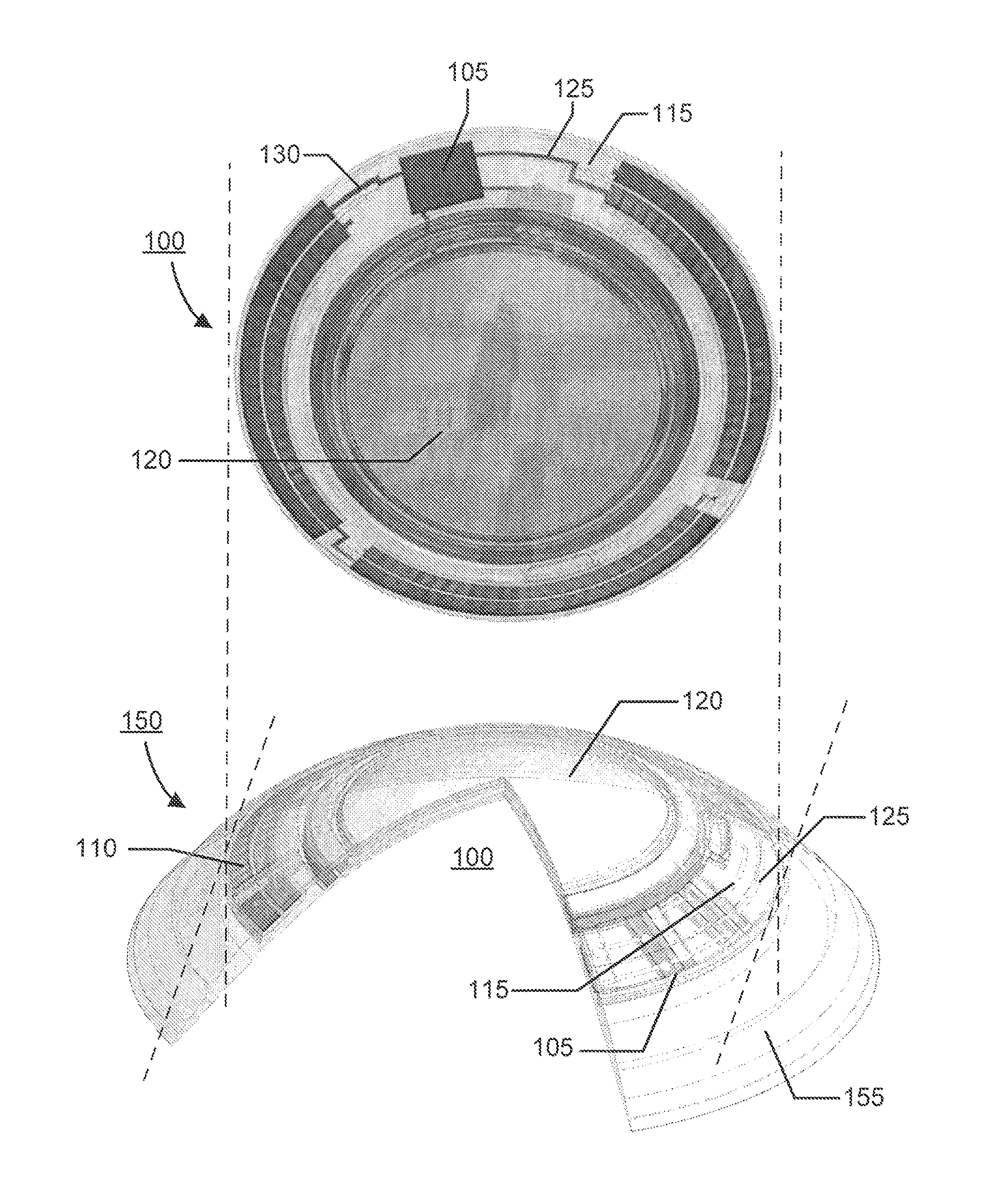 Method and ophthalmic device for providing visual representations to a user