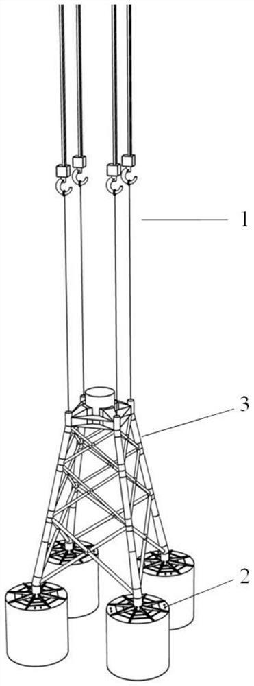 Attitude control method for splash zone of offshore wind power multi-barrel jacket foundation