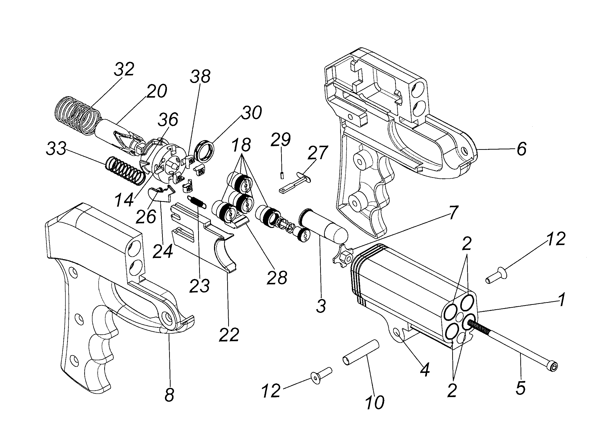 Reduced lethality gun