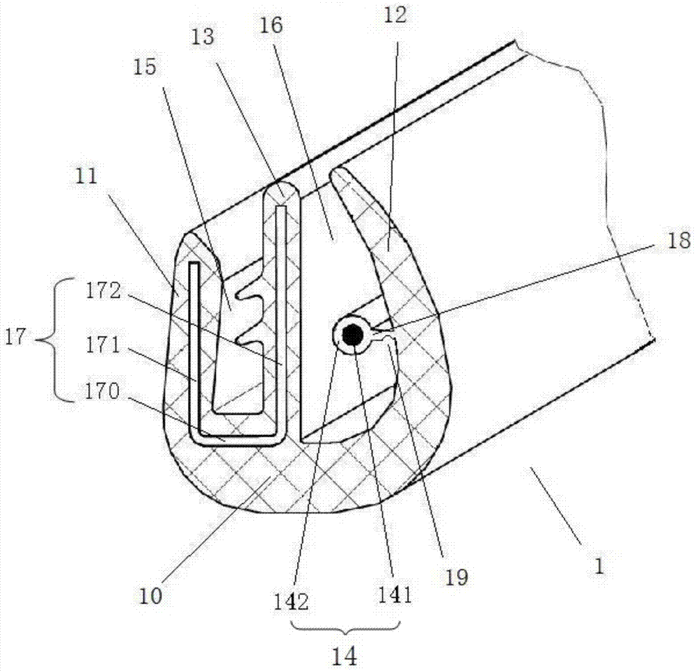 Skylight trim strip, skylight trim strip component and assembly method of skylight trim strip