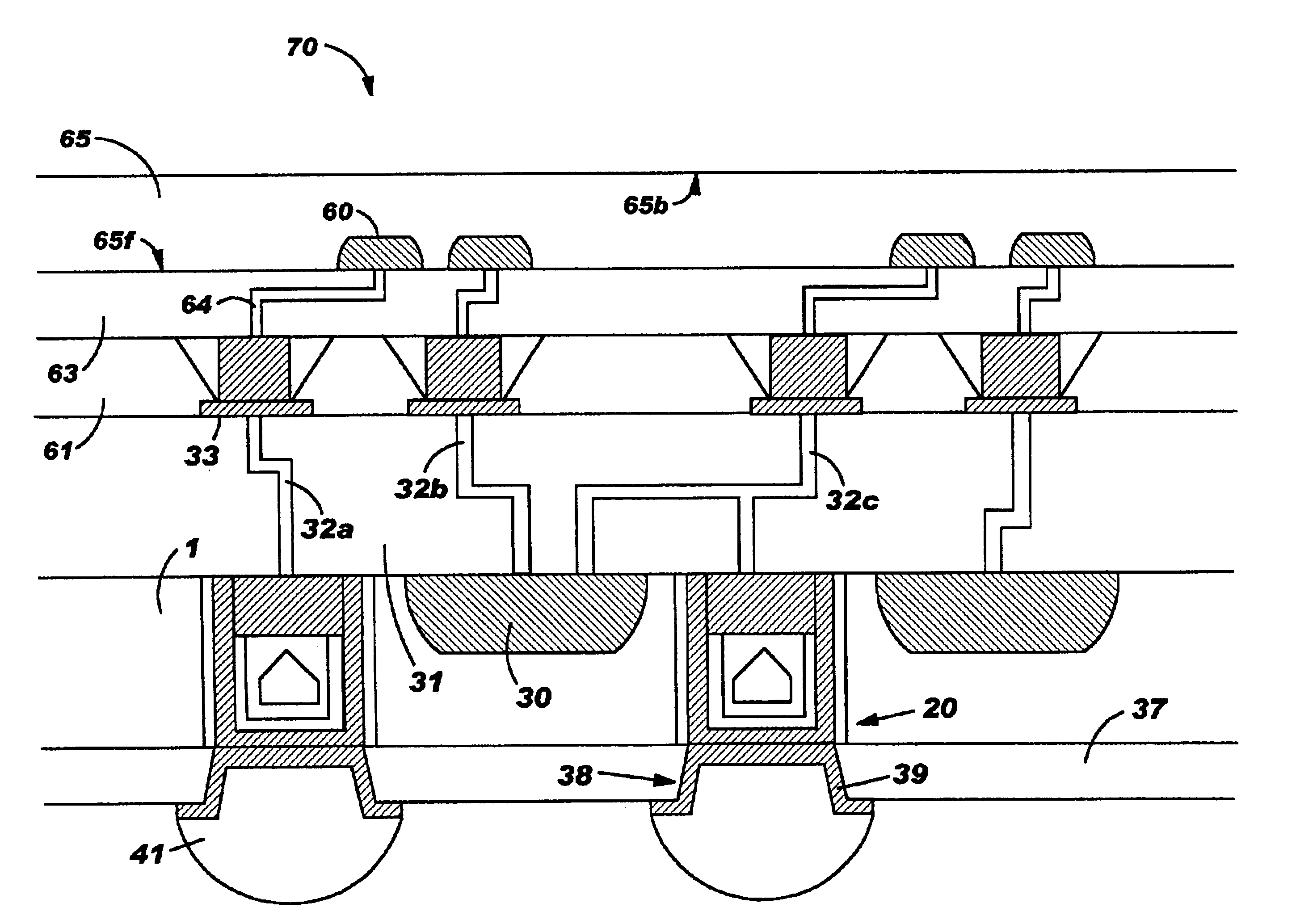 Chip and wafer integration process using vertical connections