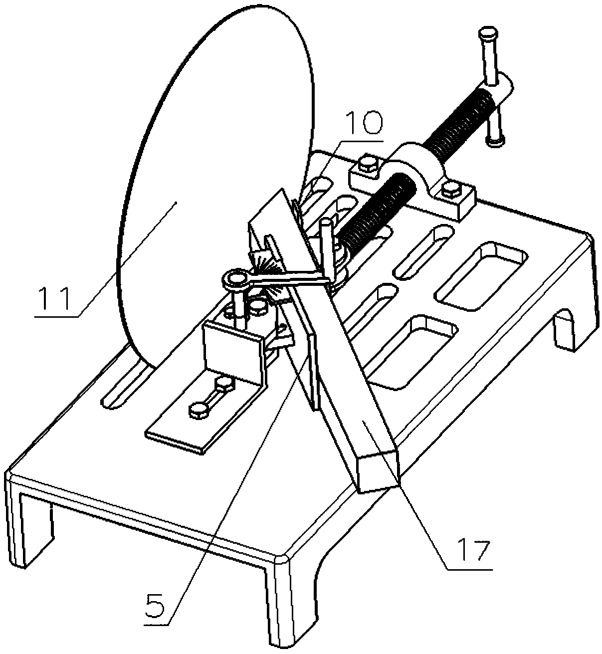 Device capable of achieving precise angle cutting of profile