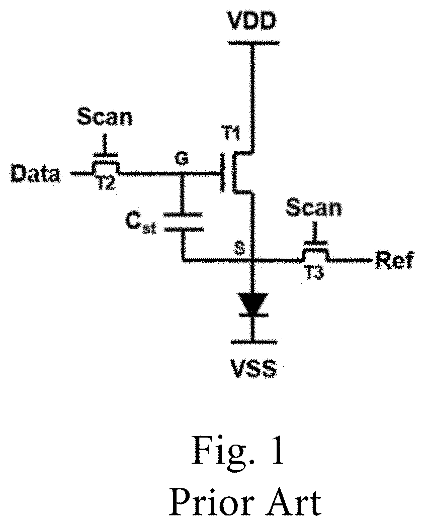 Pixel circuit for top-emitting amoled panel and driving method thereof