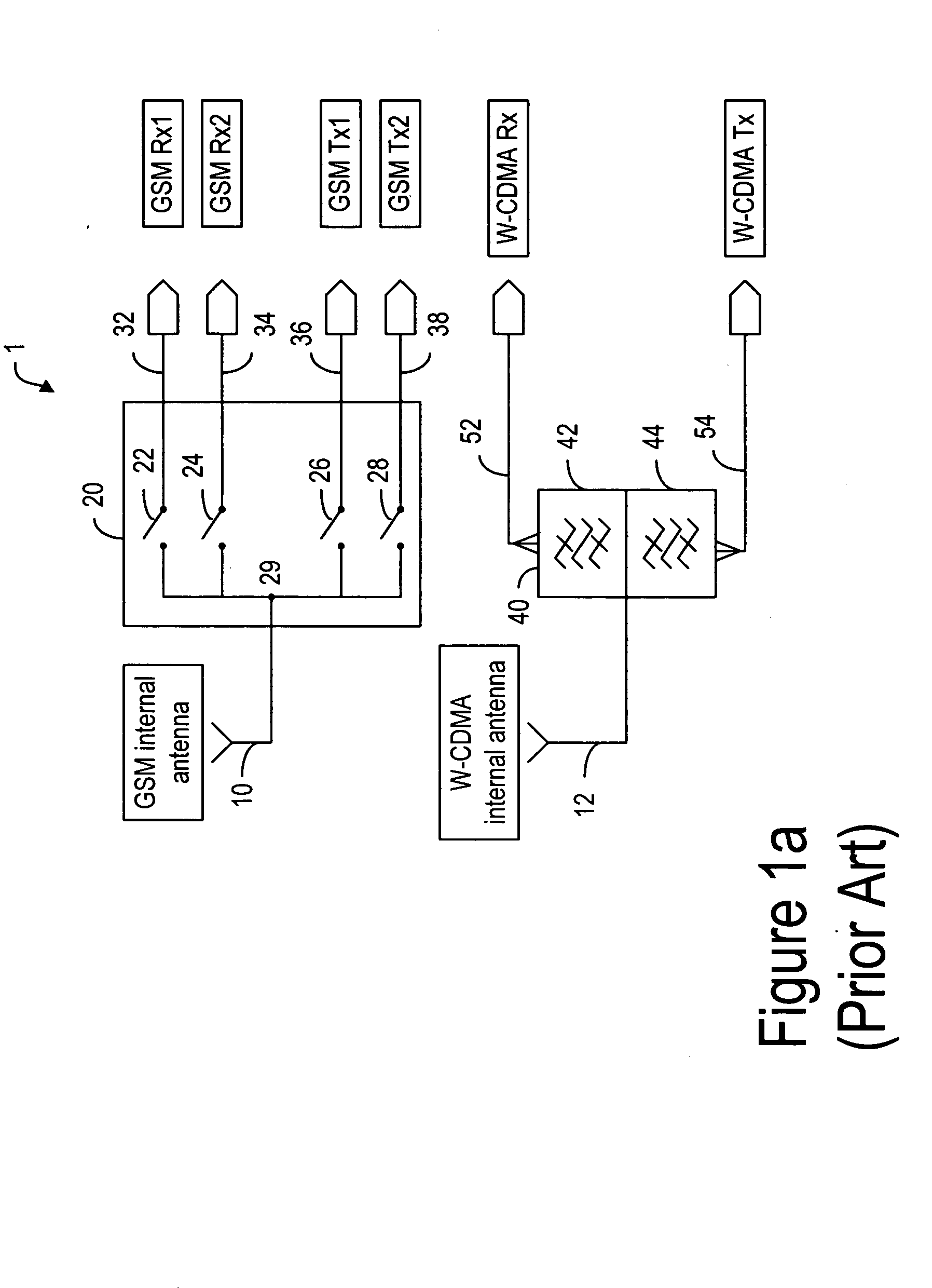 Method and device for selecting between internal and external antennas