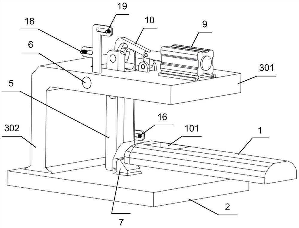 Automatic anchoring device for quay crane pitching mechanism