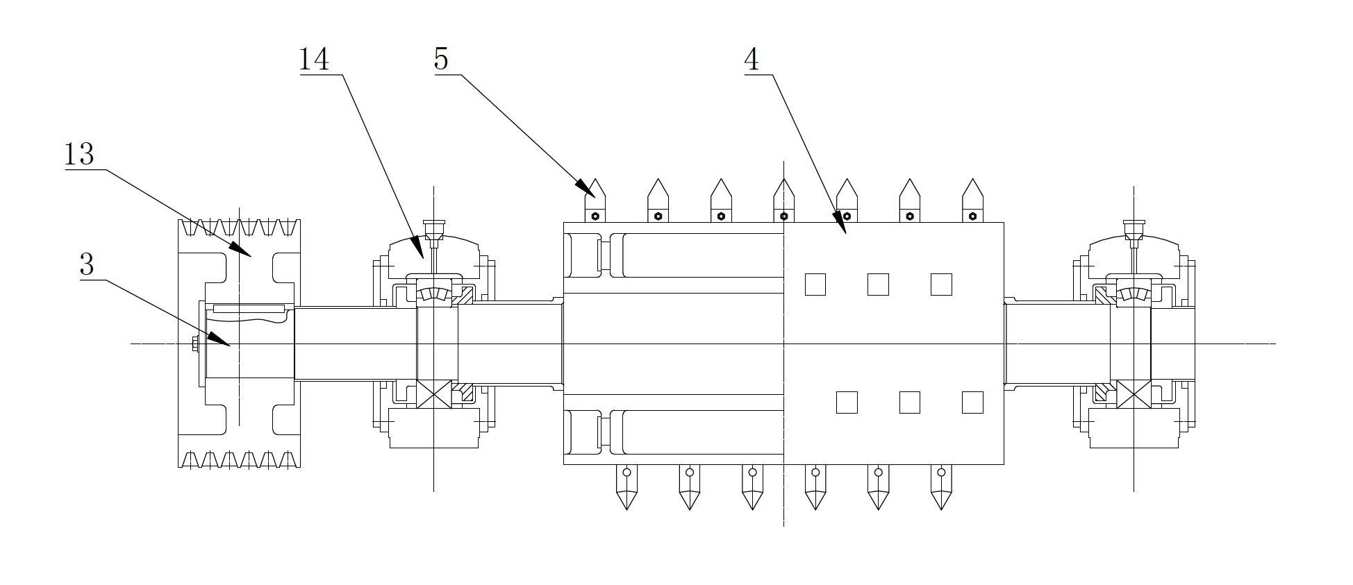 Urban garbage bag-breaking crushing device with knife cleaning function