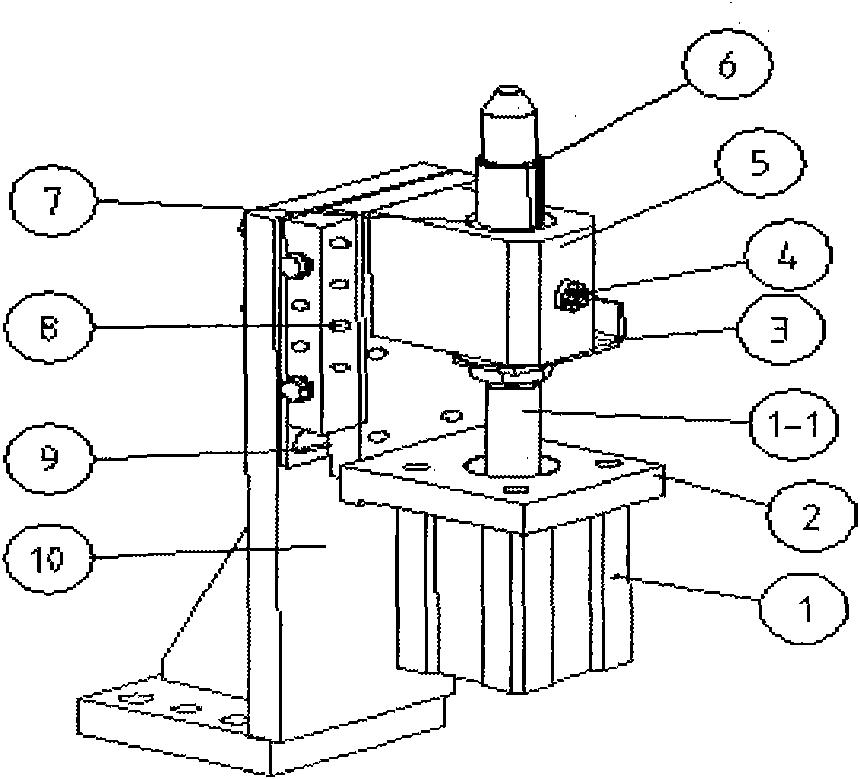 Pneumatic propulsion device of welding fixture positioning pin for automobile body and work method thereof