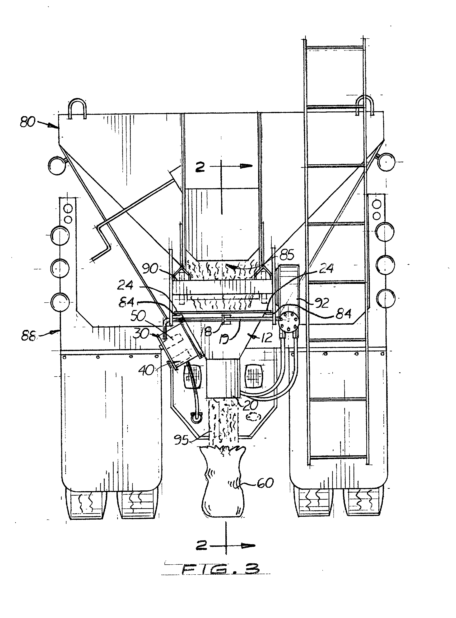 Sanding truck sandbagging apparatus