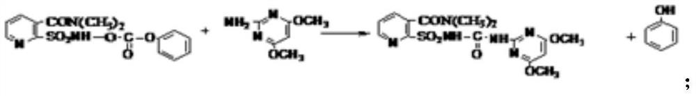 Method for circularly producing nicosulfuron active compound by using byproduct phenol