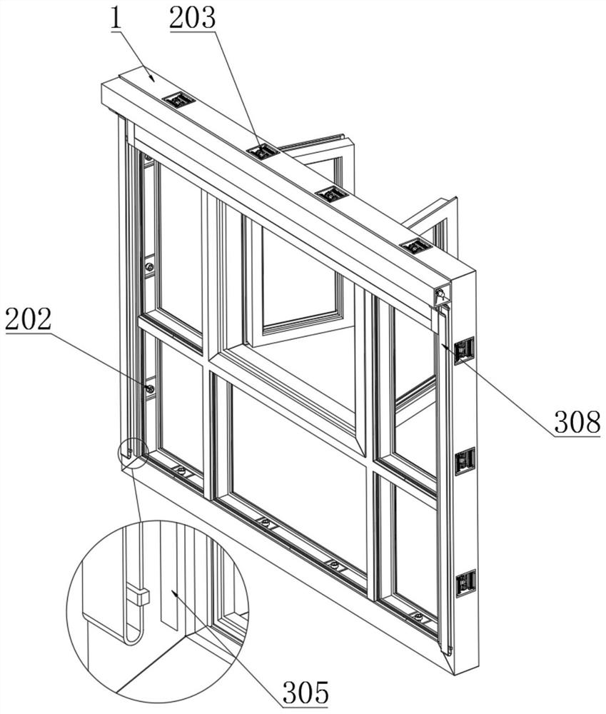 Convenient-to-assemble carved pattern type aluminum alloy door window