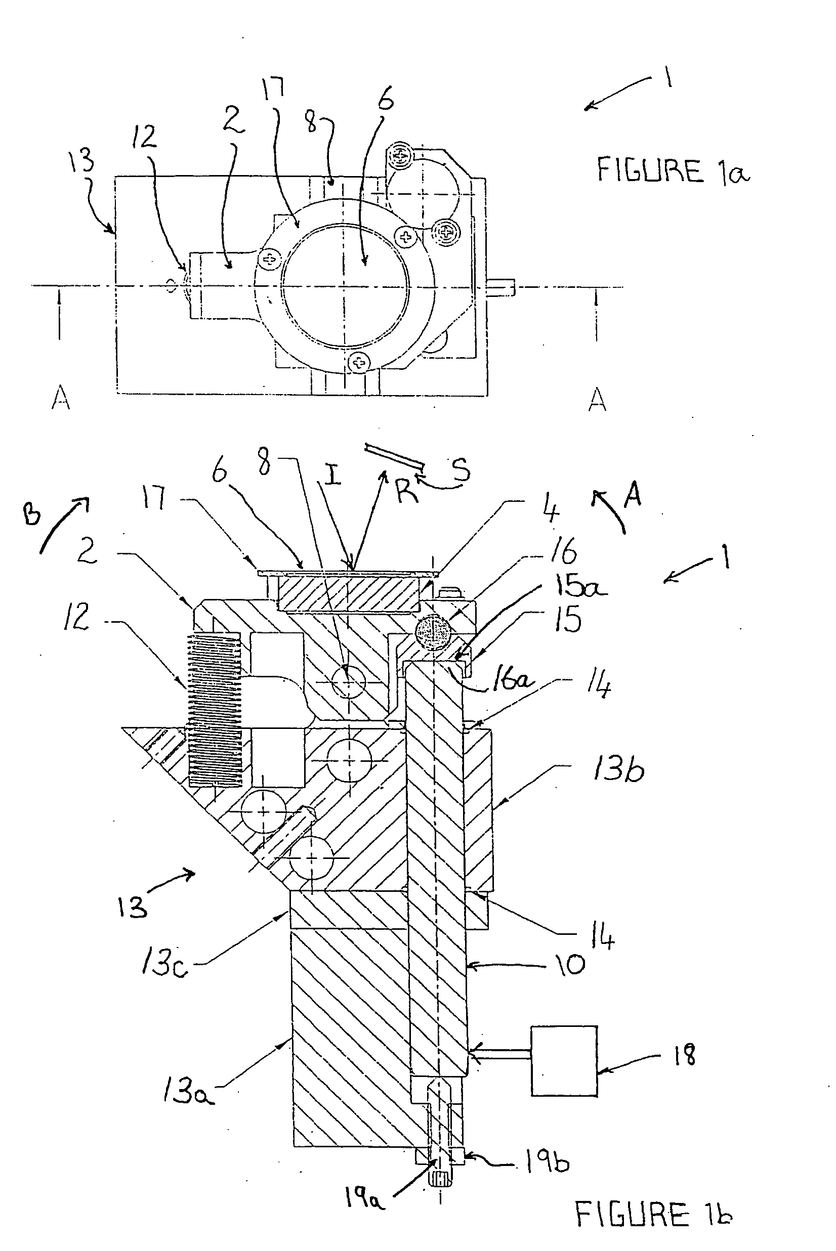 Scanning device and method of scanning an optical beam over a surface