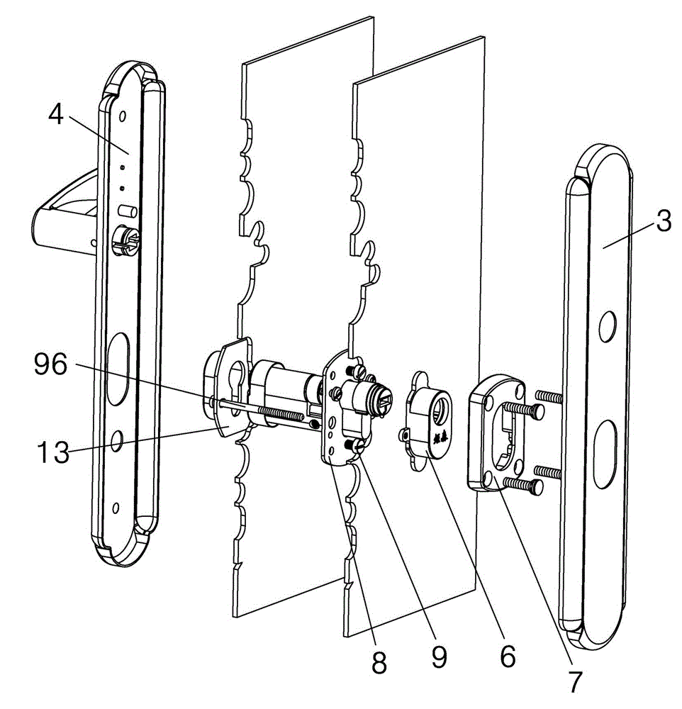 Mortise door lock of adjustable explosion-proof cover