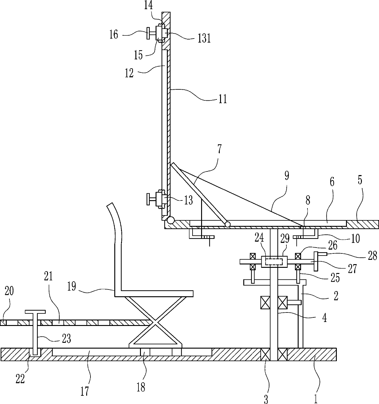 A line-drawing auxiliary device for clothing production