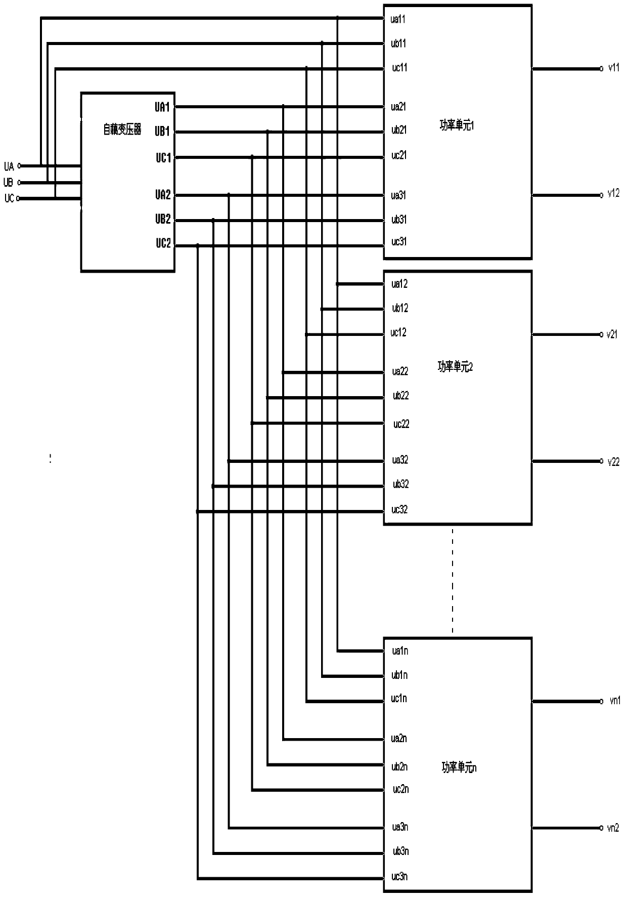 Multi-phase variable-frequency power source