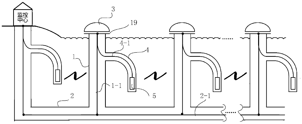 Emergency communication and power network construction method and system in seabed underground rock