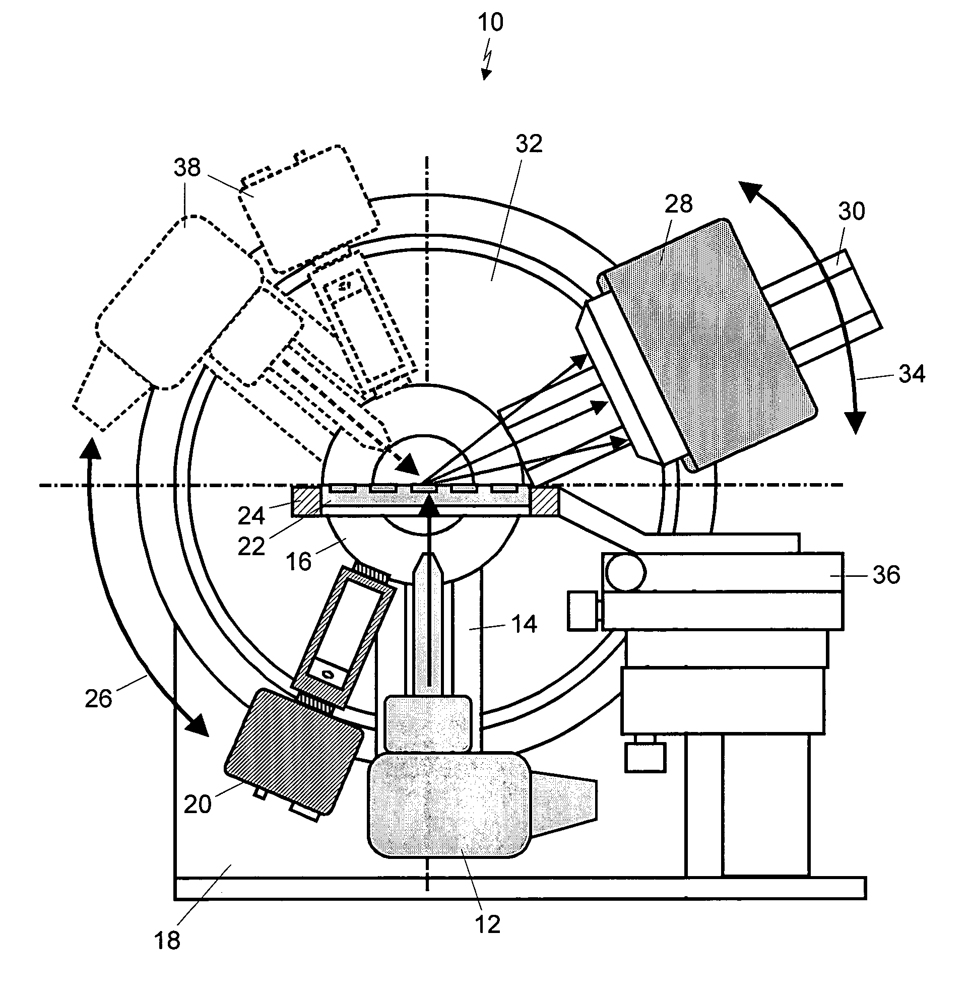 X-ray diffraction screening system convertible between reflection and transmission modes