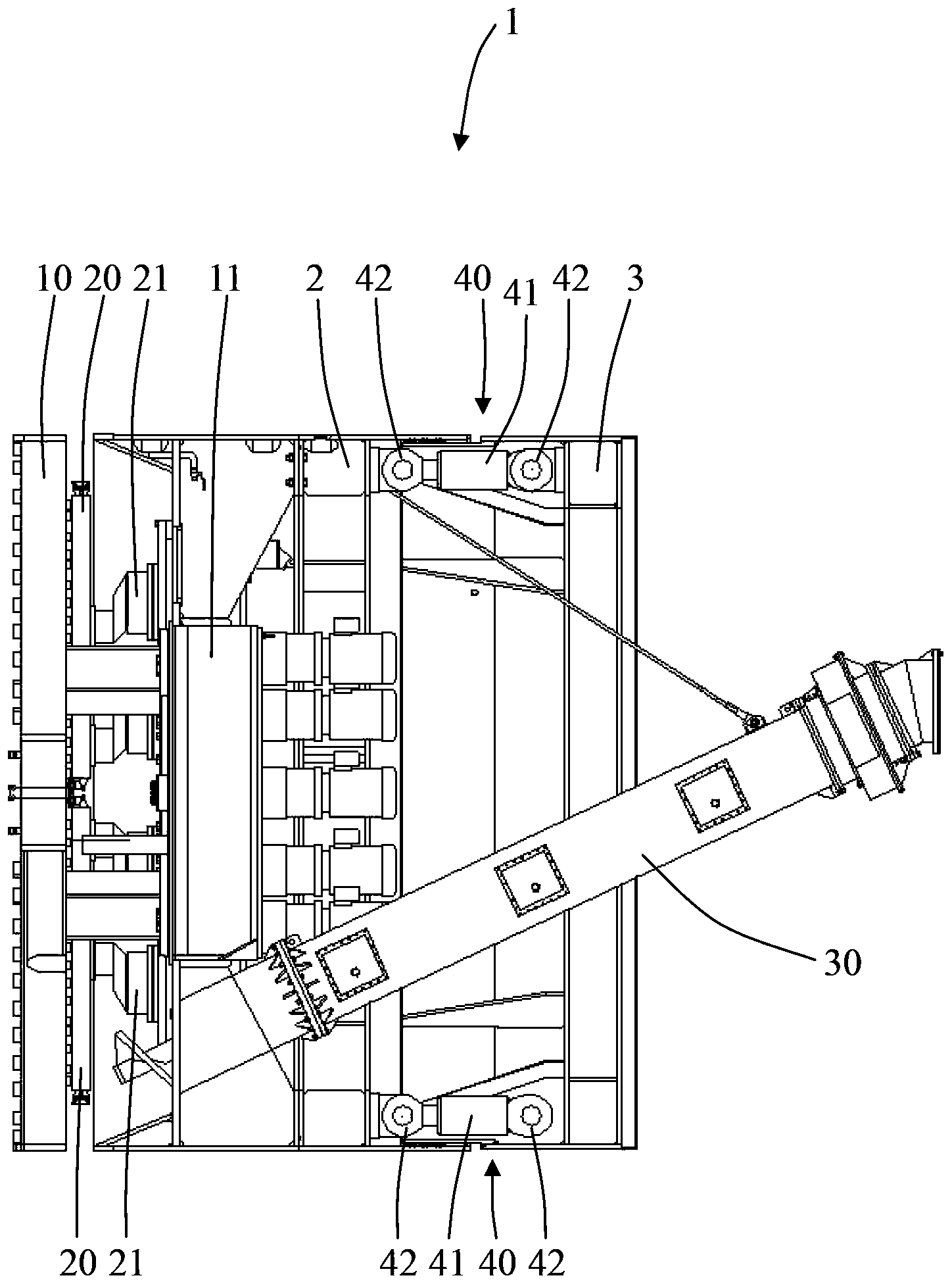 Rectangular heading machine with circular cutter disc and eccentric multiaxial cutter discs