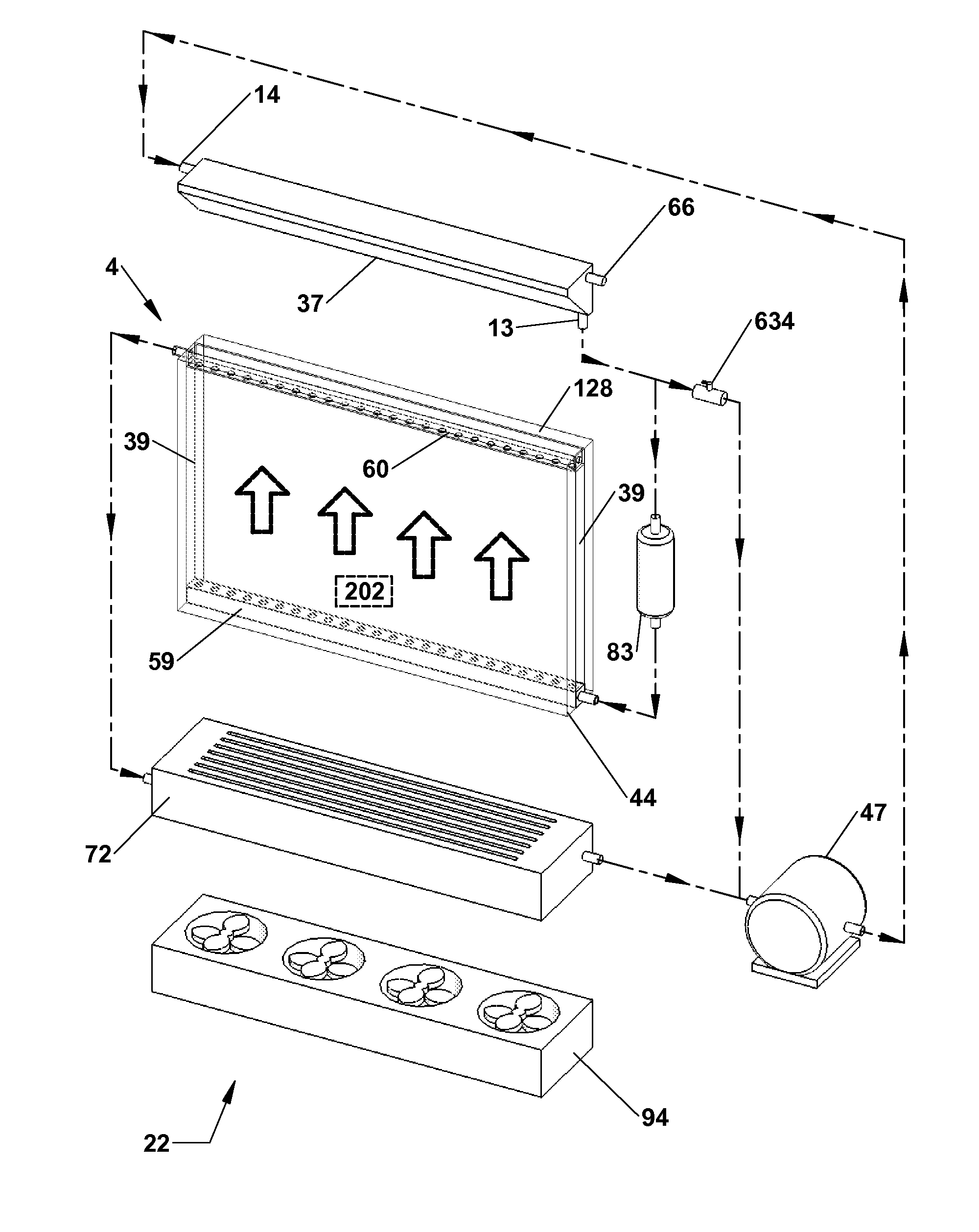 Fluid cooled display