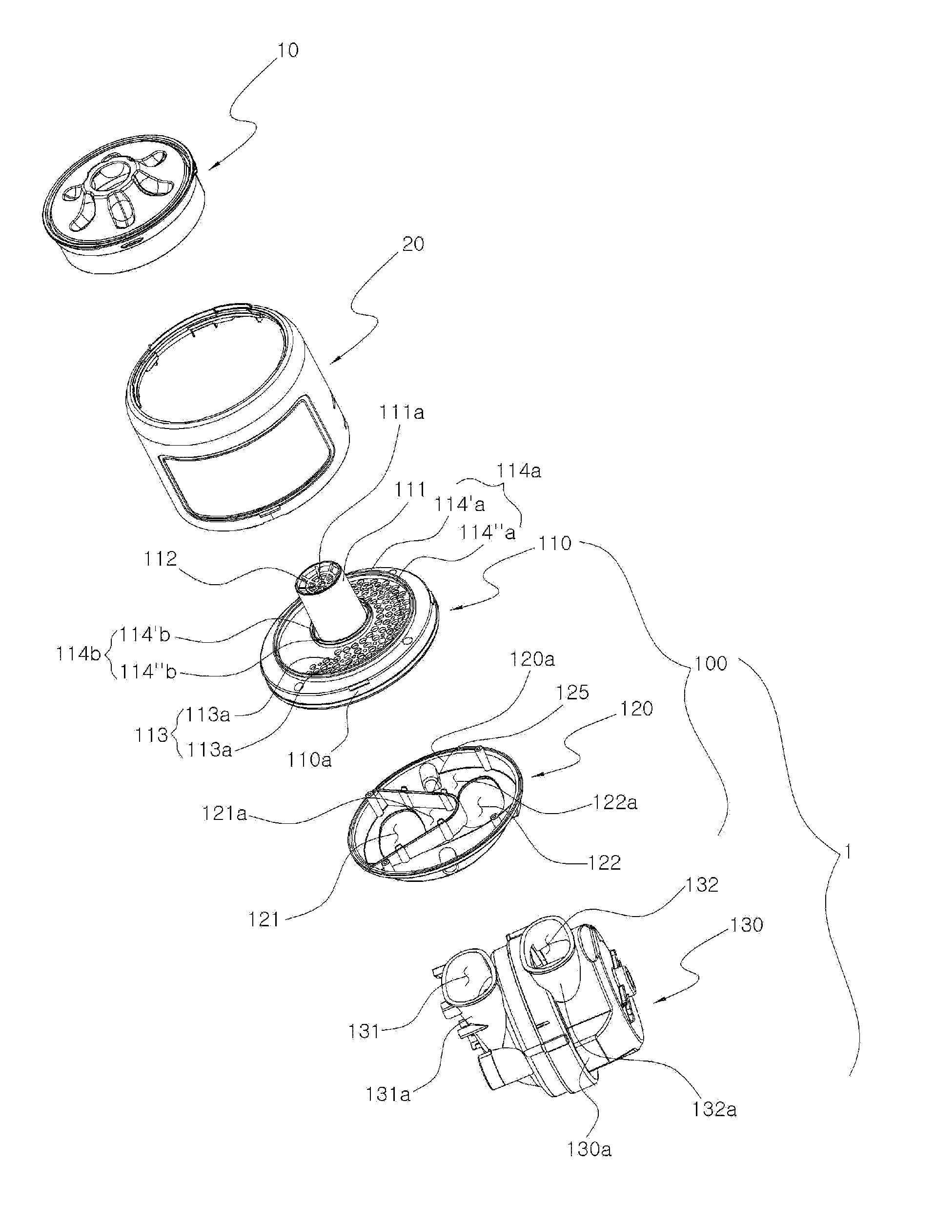 Fan motor apparatus having diffuser unit for vacuum cleaner