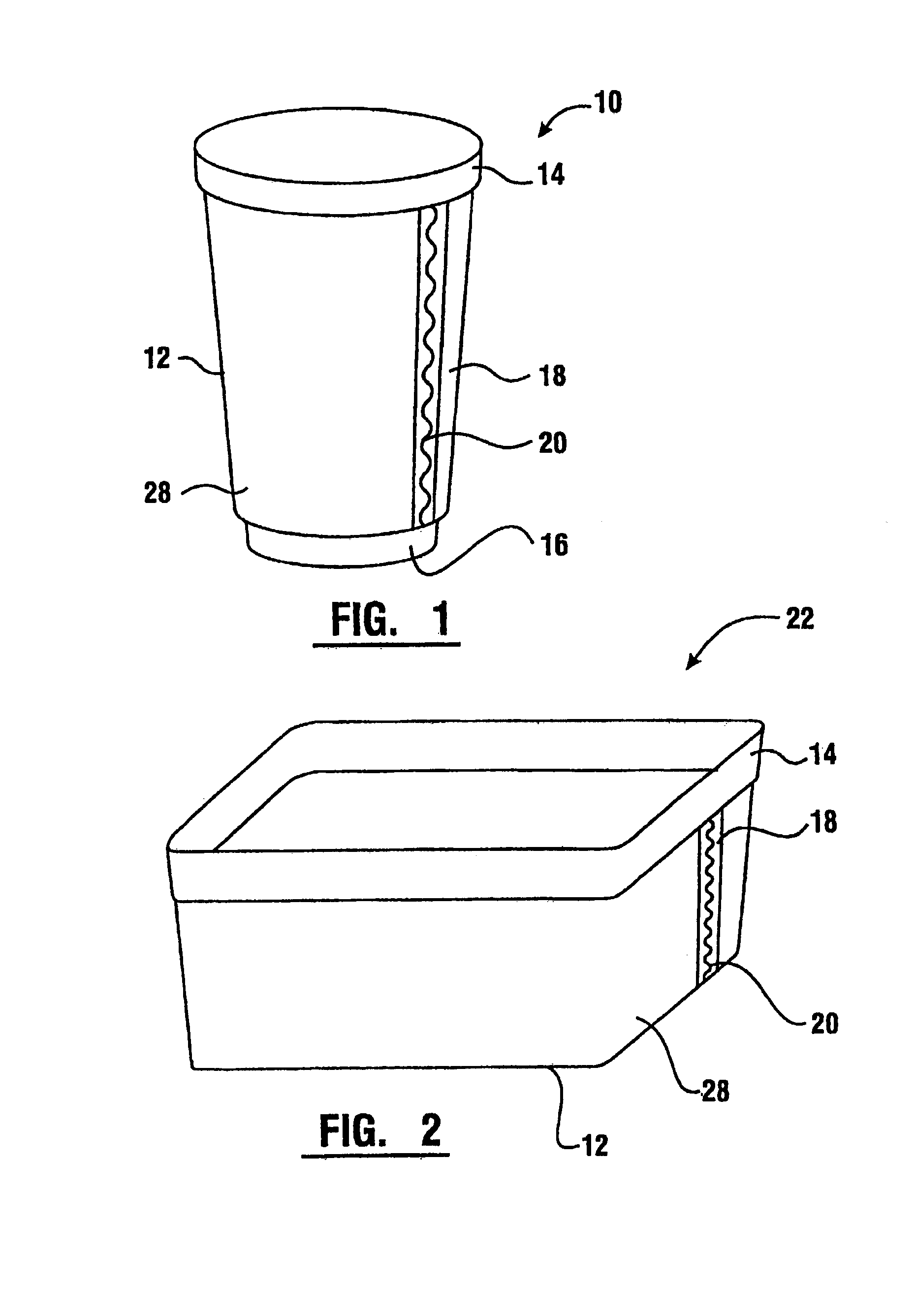 Label ledge for injection molded containers