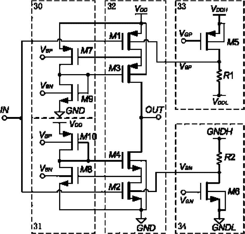 Gain bootstrap type C class reverser and application circuit thereof