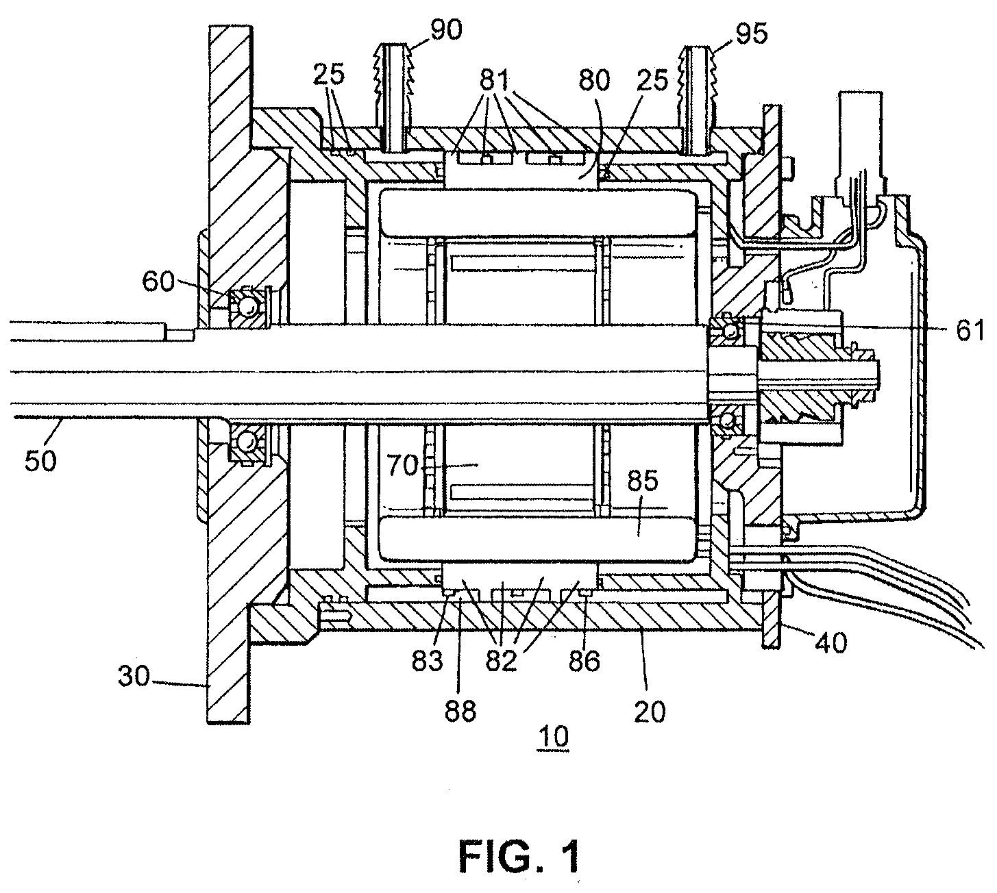 Coolant Flow Channel Arrangement for a Fluid Cooled Electric Motor