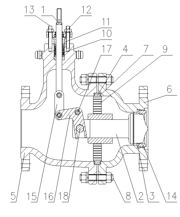 Axial flow type single-seat adjusting valve