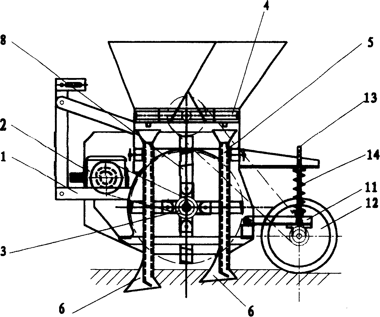 Combined machine set for tillage seeding machine and corn harvesting seeding machine