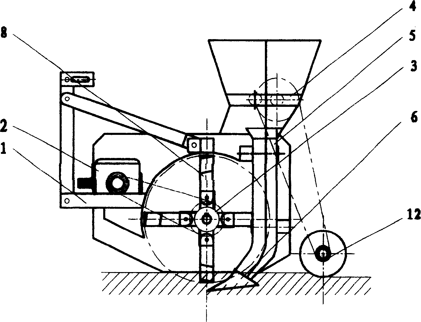 Combined machine set for tillage seeding machine and corn harvesting seeding machine