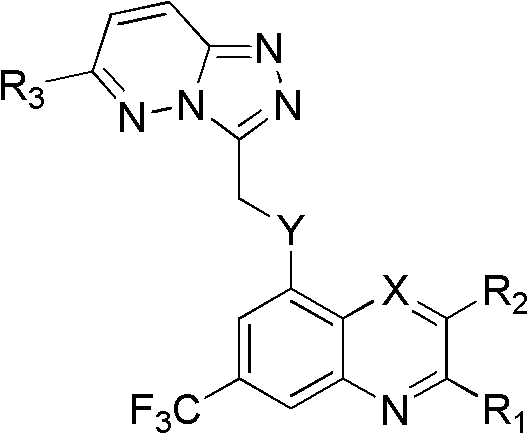 Trifluoro methyl substituted quinoline or quinoxaline compound and preparation method thereof, and pharmaceutical composition containing the compound and purpose thereof